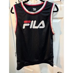 Fila Black Basketball Jersey‎ Sleeveless Mesh Medium